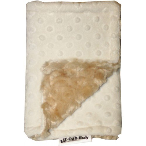 Generic Burp Cloth - Cream Dot with Camel Rosebud Swirl