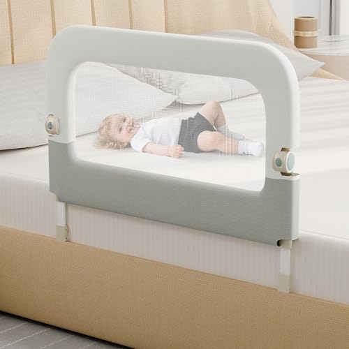omzer Bed Guard Rail for Toddlers - 47inch Foldable & Adjustable Height