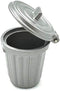Adult Scene DIY 1:12 Dollhouse Miniature Furniture, Silver Trash Can Garbage Bin (30mm width, 26mm height, 35mm)