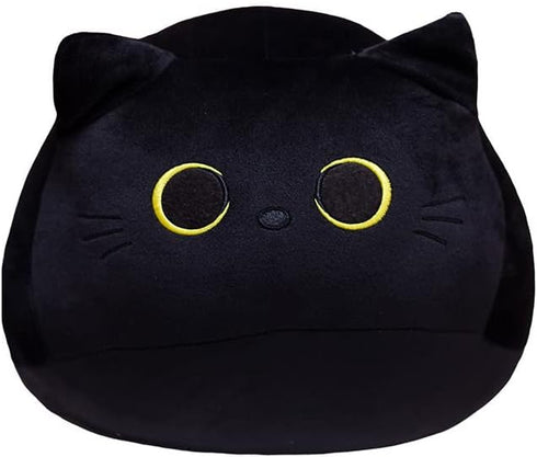 Black Cat Stuffed Animal Plush Toy - Creative Cat Shape Soft Pillow Toys, Gifts for Kids, 25cm