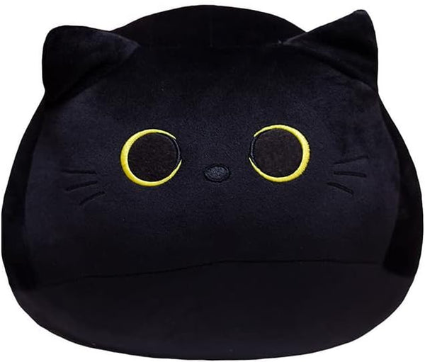 Black Cat Stuffed Animal Plush Toy - Creative Cat Shape Soft Pillow Toys, Gifts for Kids, 25cm