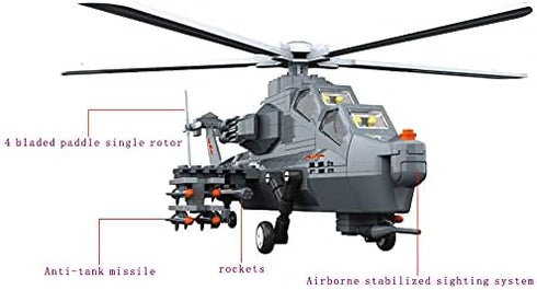Set 283-Pcs Set 10 Attack Helicopter Air Force Building Block Helicopter Building Toys Building Block Plane Toy