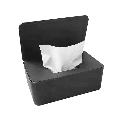 Baby Wipe Holder, Keeps Diaper Wipes Fresh, Easy Open & Close Container (Black)