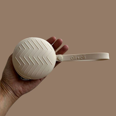 Ali+Oli Silicone Pacifier Case - Natural - 3" x 1.6" BPA-Free Newborn Holder for Boys & Girls