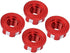 VGEBY 4pcs RC Hex Nuts, M4 Carving Hexagonal Nuts Aluminum Alloy for D3 D4 1/10 RC Car (Red)