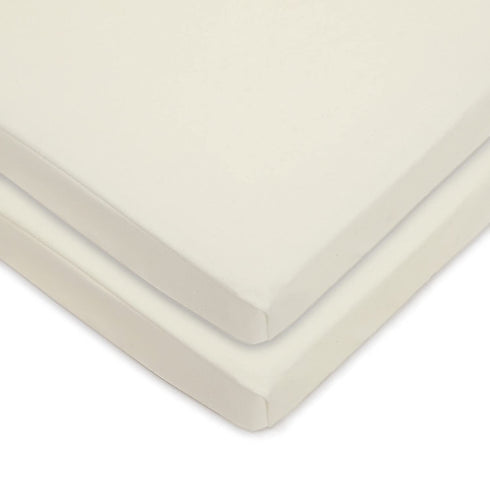 American Baby Company Twin Pack Knit Fitted Pack N Play Playard Sheet, Made with Organic Cotton, Natural Color