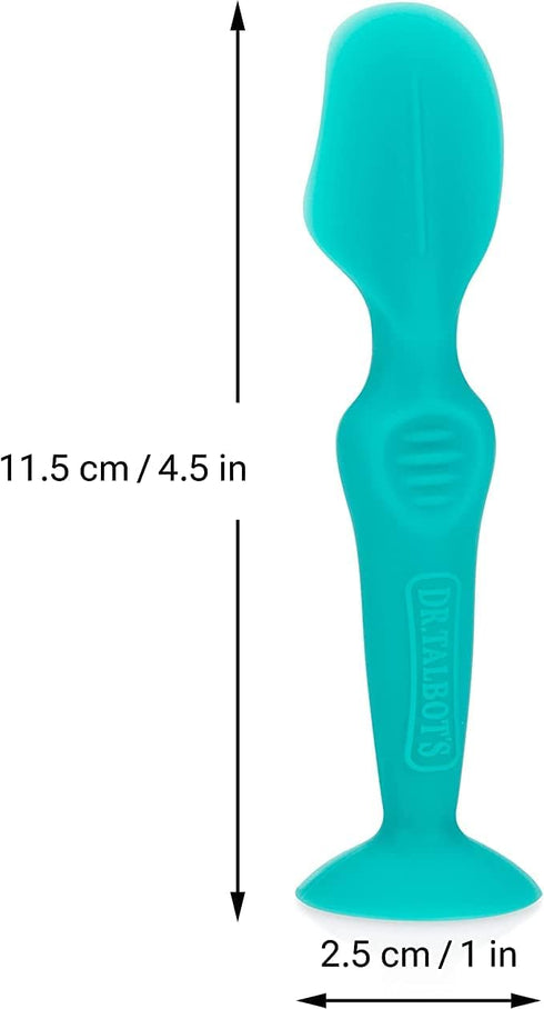 Nuby Diaper Cream Soft Silicone Brush with Suction Base & Travel Case, Mini Size (Aqua)