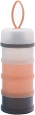tomvorks 4 Portable Layer Baby Formula Dispenser with Carry Handle for Travel and Storage Container (Pink)