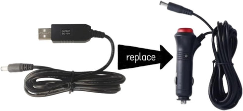 SZFMSWE 12V Adapter(7FT) Baby car Camera USB Powered Adapter Cord ONLY Support Cigarette Lighter Port,NOT Monitor