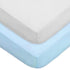 American Baby Company 2 Pack Fitted Crib Sheets, 28" x 52", Soft Breathable Neutral Cotton, Blue and White