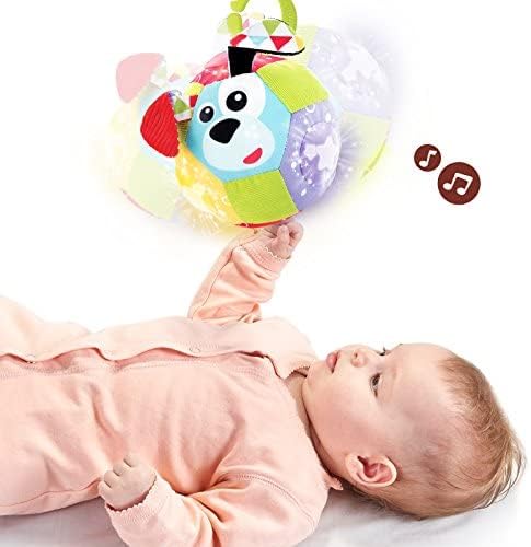 Yookidoo Baby Lights N' Music Friends Ball A Soft Newborn Musical Ball Toy with Flashing Stars and Three Friendly Farm
