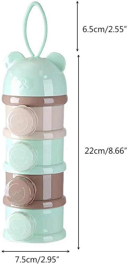 Enfudid 4 Portable Milk Powder Dispensers Pot, Layer Formula Milk Storage Container Portable Food Storage Containers