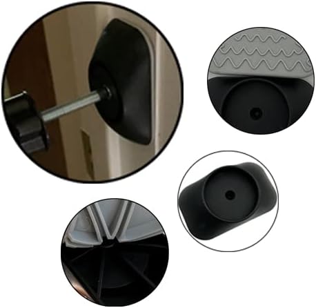 Baby Gate Extender - 4 Pack Baby and Pet Safety Stair Gate Threaded Spindle Rods with Wall Protector (Round-Black)