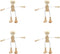 4 pcs Unfinished Wooden Robot Peg Dolls for DIY Painting Supplies