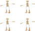 4 pcs Unfinished Wooden Robot Peg Dolls for DIY Painting Supplies