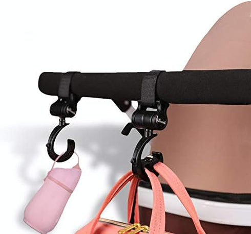 SUNVENO Baby Stroller Hooks for Mom - 2 Pack Purse Shopping Grocery Bag and Accessory