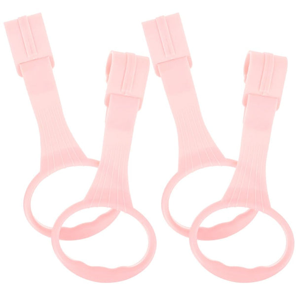 Baby Playpen Pull up Rings, 4pcs Baby Crib Pull up Rings for Walking Exercises, Pink Baby Bed Stand Up