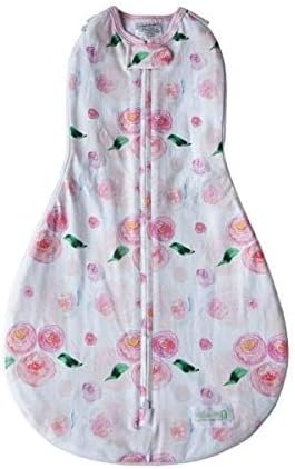 Woombie 0-9 Grow with Me Baby Swaddle with Leggies, Watercolor Roses, Months