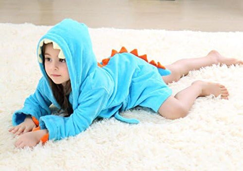 C-YOUNG Kids Boys Girls Bath Robe Toddler Cotton Towel Animal Baby Dinosaur Hooded Bathrobe
