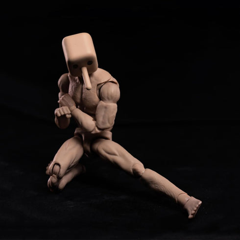 1/12 Scale Muscle Male Action Figure, 6in Flexible Strong Notaman Square Head Miniature Figure