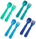 Re-Play Toddler Forks and Spoons Set - 8 Utensils for Kids, Dishwasher and Microwave Safe, Made in USA - A True Blue