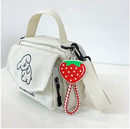 NCDUANSAN backpack backpack Kawaii girl people Messenger bag mini small cute Korean INS puppy pattern(WHITE)