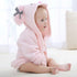 Ultra Absorbent Pink Dog Hooded Bathrobe for Girls - Terry Cotton
