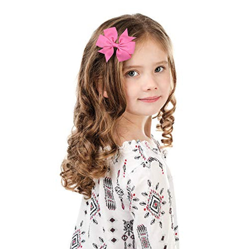 Choicbaby 40pcs Baby Girls Grosgrain Ribbon Pinwheel Hair Bows with Alligator Clips for Toddler Infants Newborn