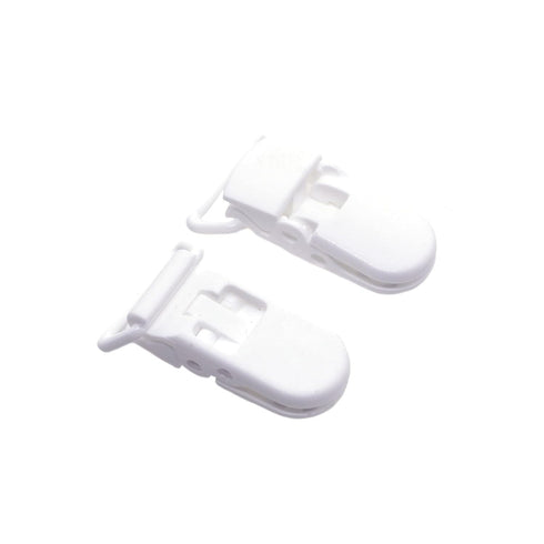 25Pcs Pacifier Clips Holders, Binky Clip for DIY Teething Toys, Baby Blankets, Bib Holder Suit for 20mm Ribbon (White)