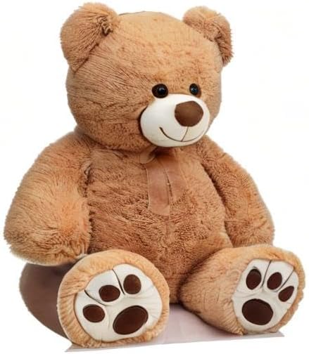36 inch HollyHOME Teddy Bear Stuffed Animal Plush Giant Teddy Bears with Footprints Big Bear Tan