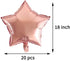 20pcs 18in Rose Gold Star Foil Balloons, Pink Star Shaped Helium Balloons for Birthday, Wedding, Party