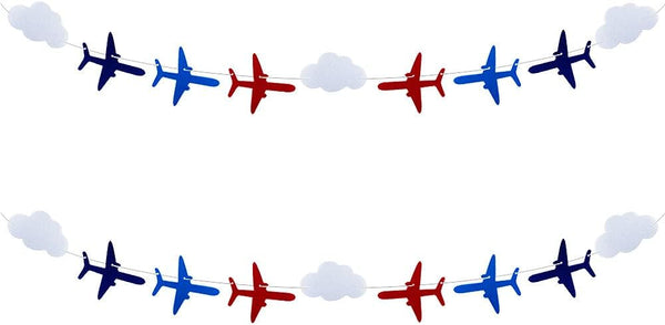 SaktopDeco 2 Pack Airplane Cloud Garland Plane Banner Airplane Party Supplies Plane Aviation