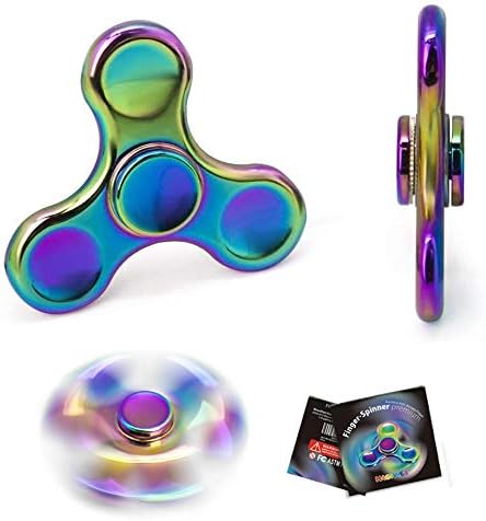 MAGTiMES Rainbow Fidget Spinner - Metal Stainless Steel Figit Hand Toy for Kids and Adult (Round)