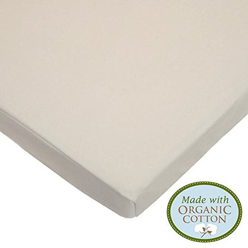 American Baby Company Knit Fitted Portable/Mini-Crib Sheet Made with Organic Cotton in Natural Color, Soft Breathable