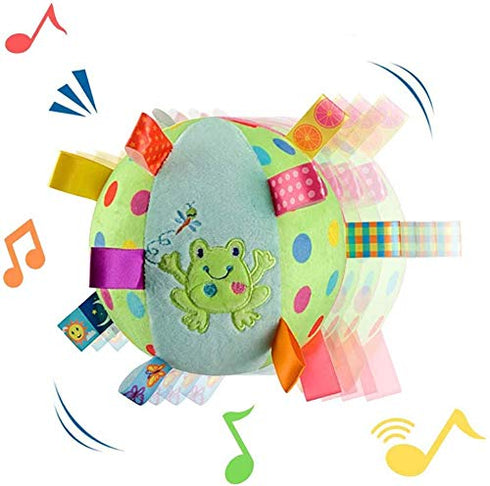Inchant Baby Balls Soft Plush Rattle Comforter Toy for Kids, Infant Early Educational Plush Tag Baby Ball