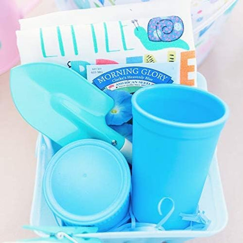 Re-Play Kids Dinnerware Set, Sky Blue, 10 oz. Open Cup, 7" Flat Plate, 12 Oz. Bowl, Fork & Spoon