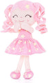 Gloveleya Baby Doll Girl Gift Soft Plush Princess Doll with Pink Star Dress, Snuggly First Baby Doll for Girls, Stuffed