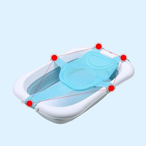 Baby Bath Seat, Infant Bathing Support Mat with Adjustable Antiskid Bath Net Cushion, Universal Baby Shower Pad