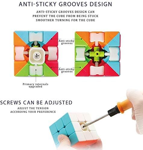 QY Toys Warrior W Speed Cube 3x3 - Stickerless Magic Cube Puzzles Toys (56mm) - Educational Toy to Improve