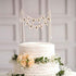 Wedding Cake Topper, Vintage Affair Rustic Just Married Cake or Cheese Bunting, Handmade Pennant Flags with Wood Pole -