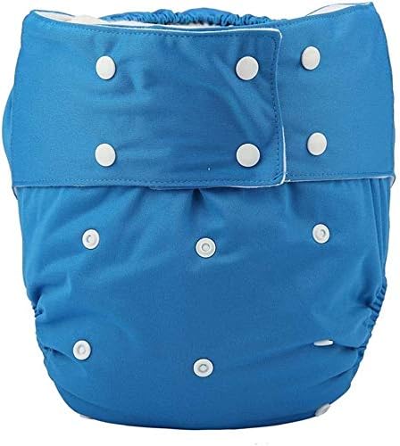 JOBEBE Adult Cloth Diaper Cover Nappy Reusable Washable Adjustable for Disability Incontinence Person (Blue)