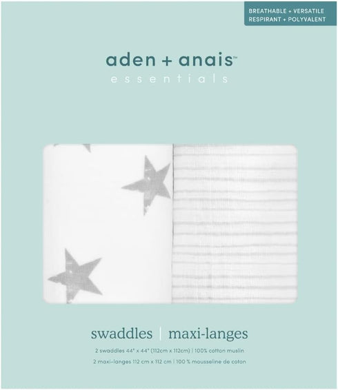 Set, 2 Pack, aden + anais Swaddle Blanket, Boutique Muslin Blankets for Girls & Boys, Baby Receiving Swaddles, Ideal
