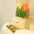 Tulip Plush Toy, 13" Orange Flower Pot Stuffed Plushie Pillow Doll, Soft Fluffy Hugging Cushion - Gift for All Ages