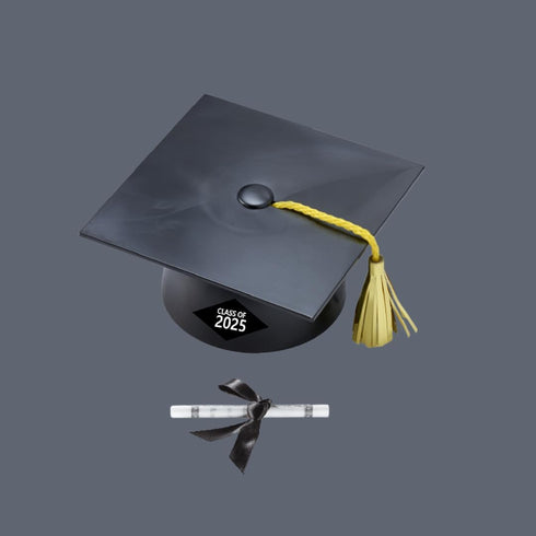 Graduation Cake Kit, Cupcake & Party Supplies Decoration Toppers, Black Cap Gold Tassel