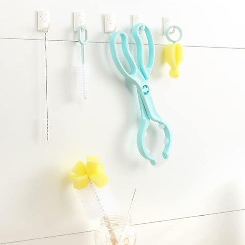 Blue Anti-Scalding Baby Bottle Tongs - Scissor Design Holder