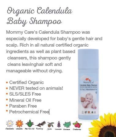 MOMMY CARE Baby Shampoo, Certified Organic Calendula, SLS and Paraben Free, Shea Butter and Aloe Vera for Newborns