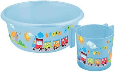 train design Children's Negel Vasser Wash Cup Set/Light Blue