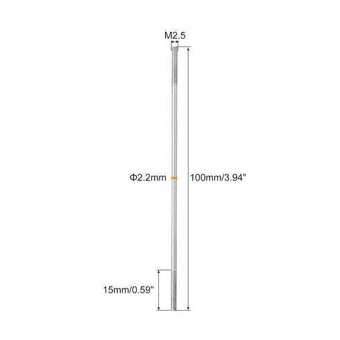 MECCANIXITY 304 Stainless Steel Threaded Tie Push Rods - Pack of 2 for DIY RC Car, Boat, Airplane Models