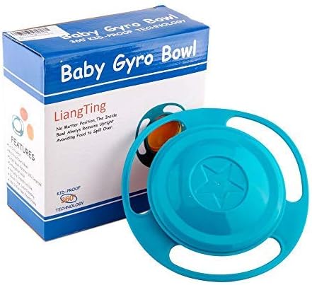 Spill Resistant Gyro Bowl with Lid for Kids