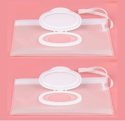 Myuiao 2Pcs White Baby Wipe Case Travel Holder Keeps Wipes Moist Set of